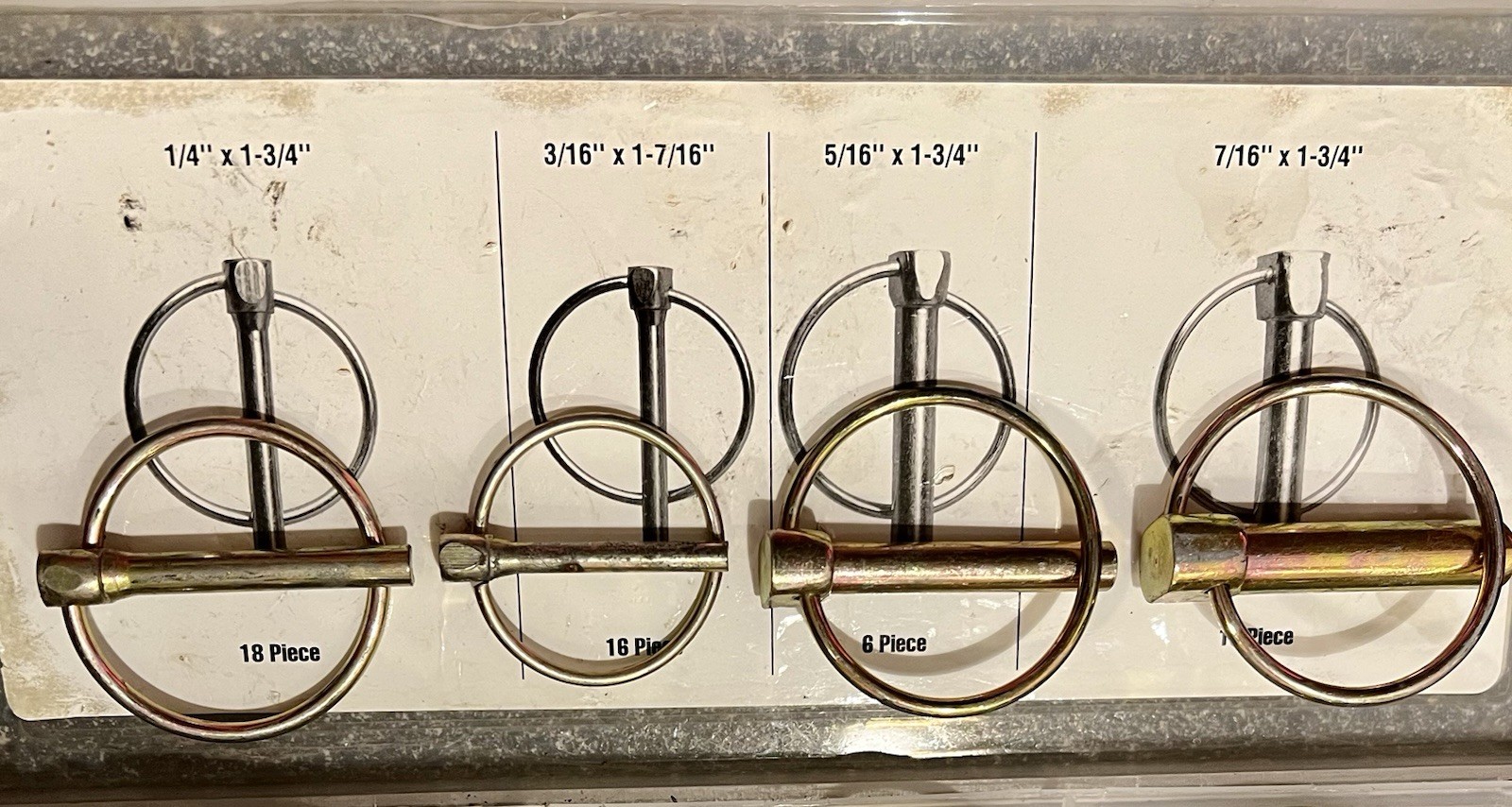 STOREHOUSE  21 Pc LYNCH Pin 8 1/4x1 3/4” 8 3/16x1 7/16” 3 5/16x1 3/4” 7/16x1 3/4