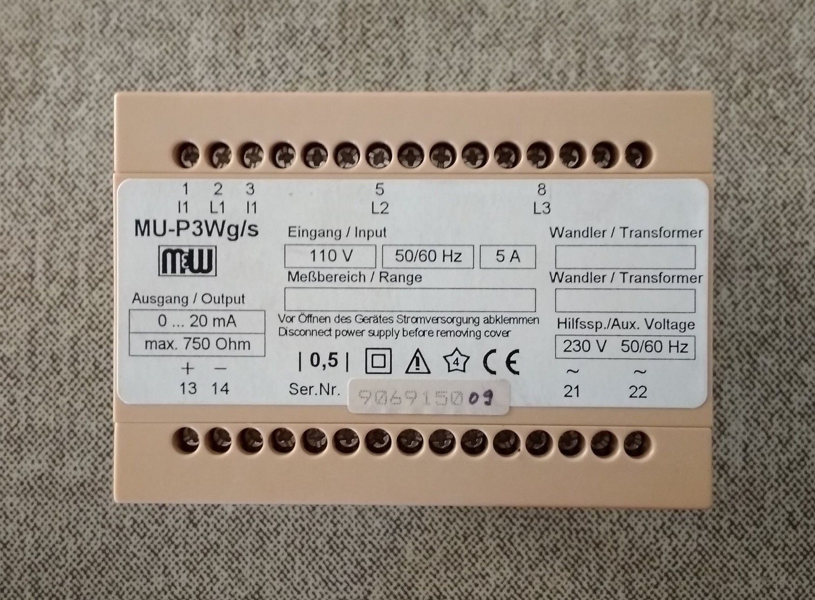 M&W - Electrical Transducers - MU-P3Wg/s / NEW