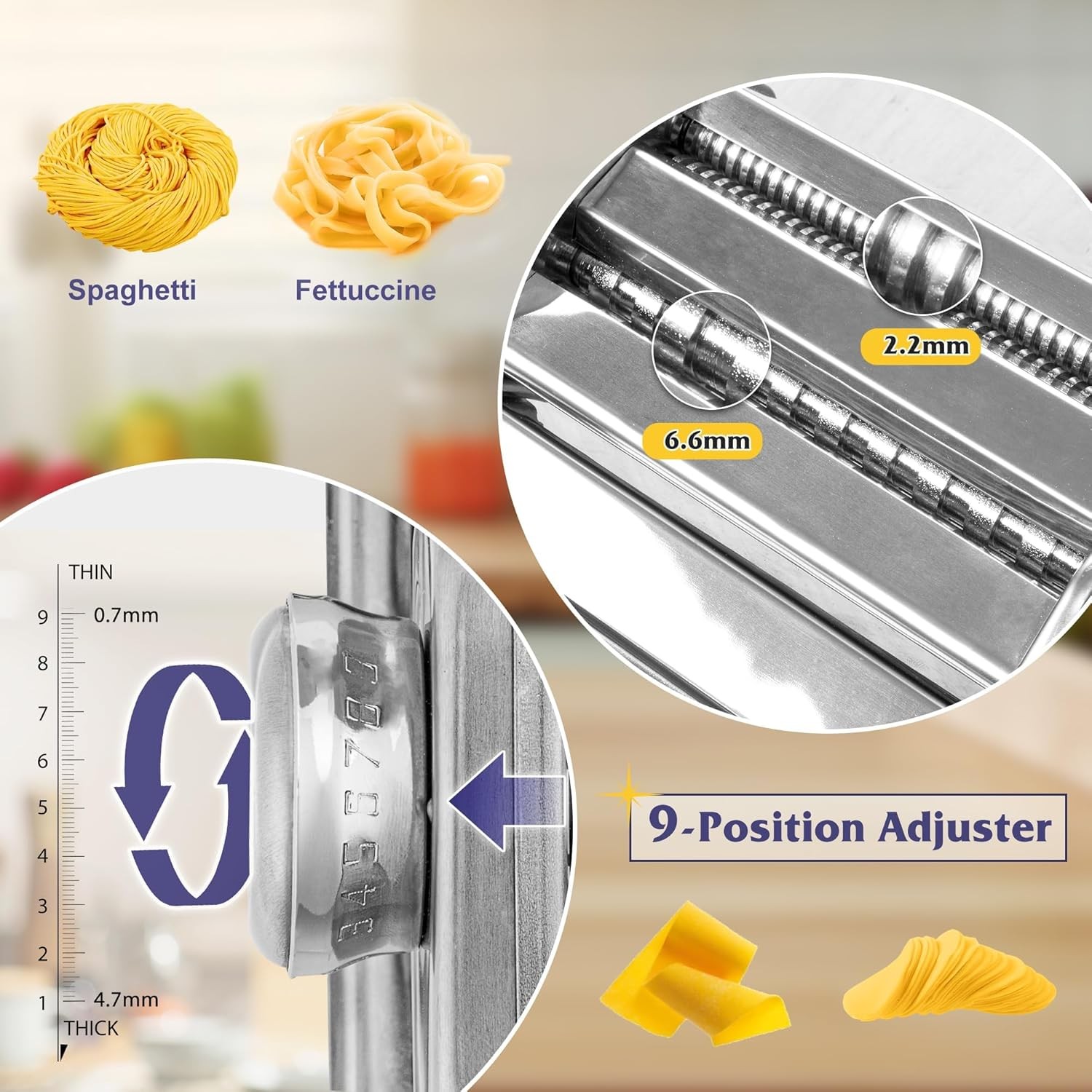 Pasta Maker Machine Set with Pasta Drying Rack Noodle Maker Machine Gift for Her