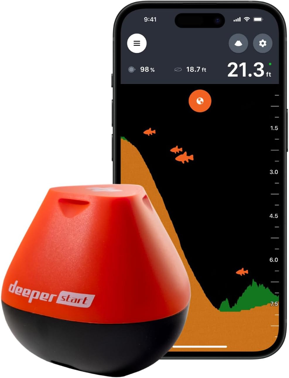 Start Fish Finder - Portable and Depth Finder for Recreational Fishing from Dock