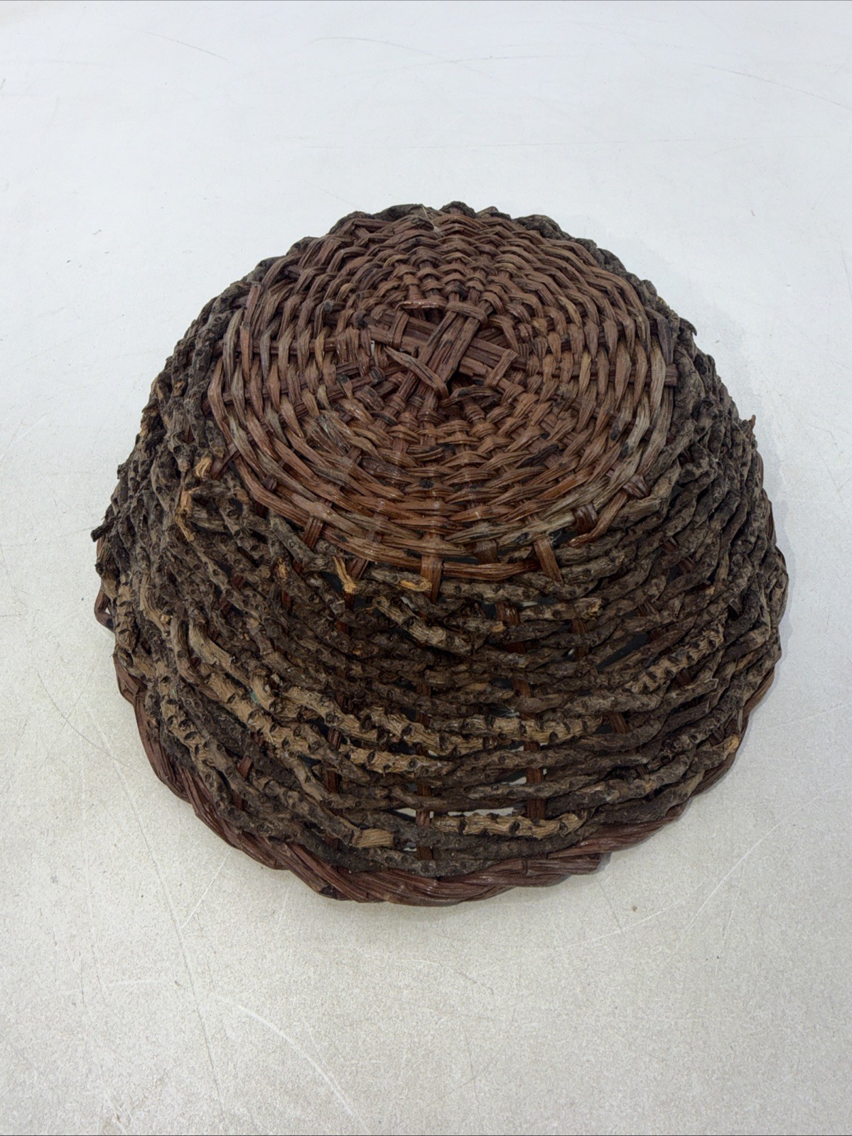 Wicker Rattan Brown Round Woven Basket