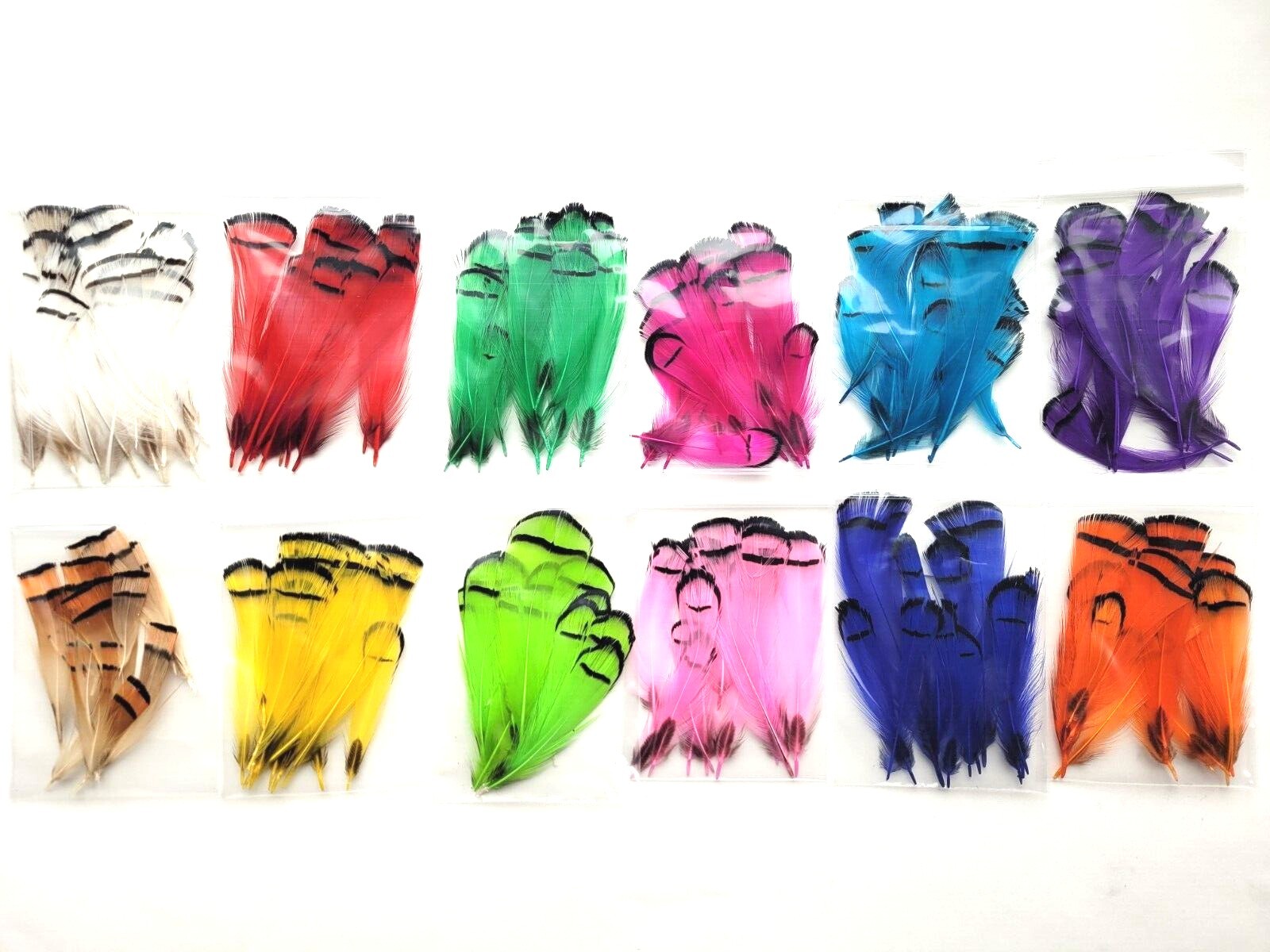 LADY AMHERST - Pheasant Tippet Feathers - FLY TYING MATERIALS - 12 COLORS - NEW!