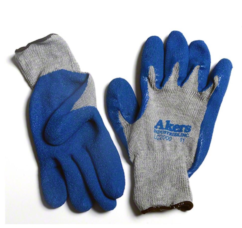 12 Pairs Akers Natural Rubber Latex Coated String Knit Gloves - XL LC 2000 11