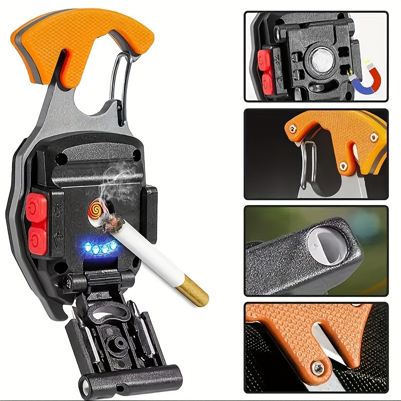 Portable Outdoor Strong Magnetic Mini Lighter Multifunctional Floodlight(black)