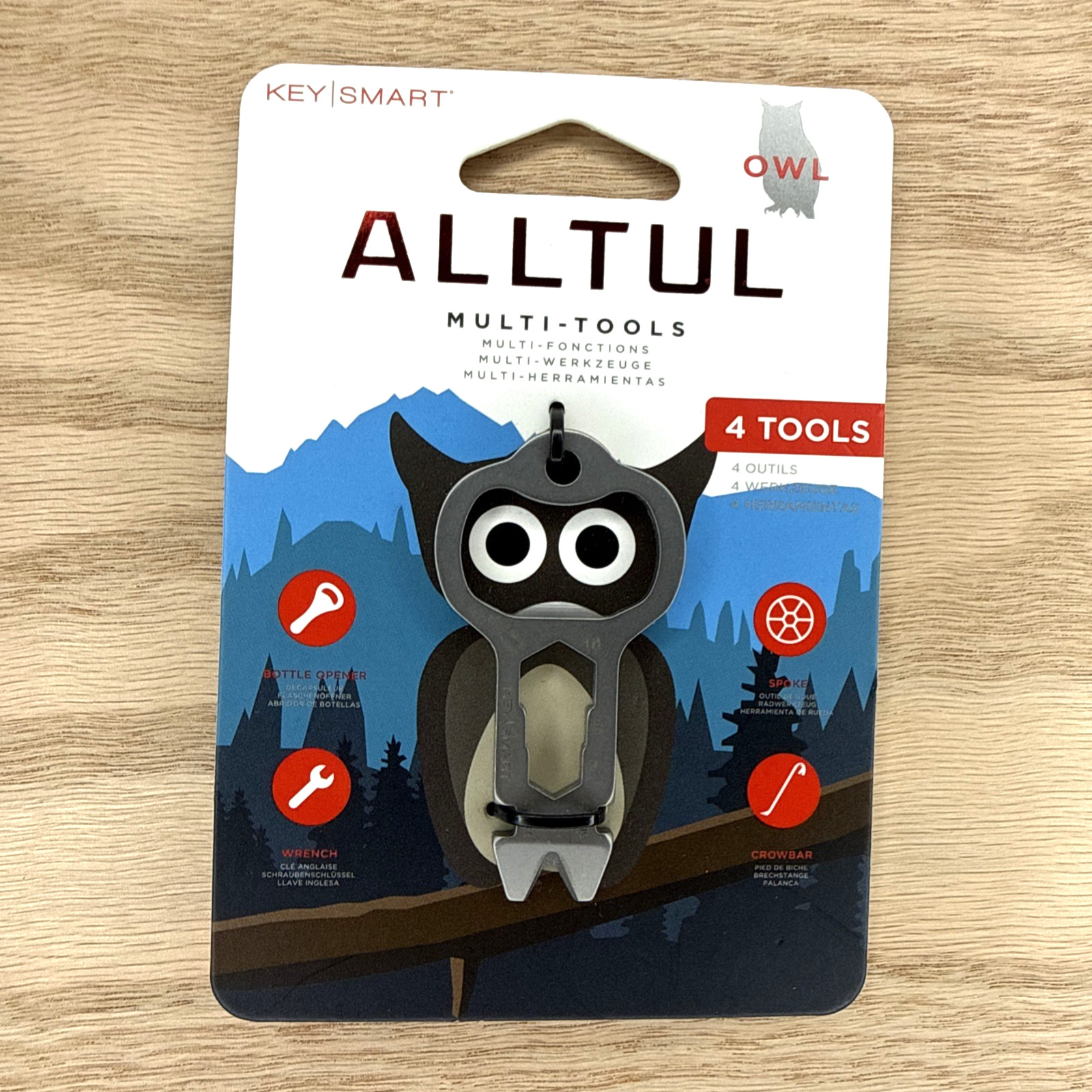 KeySmart AllTul Owl Multi-tool for Keyring or Wallet - Stainless Steel (NEW)