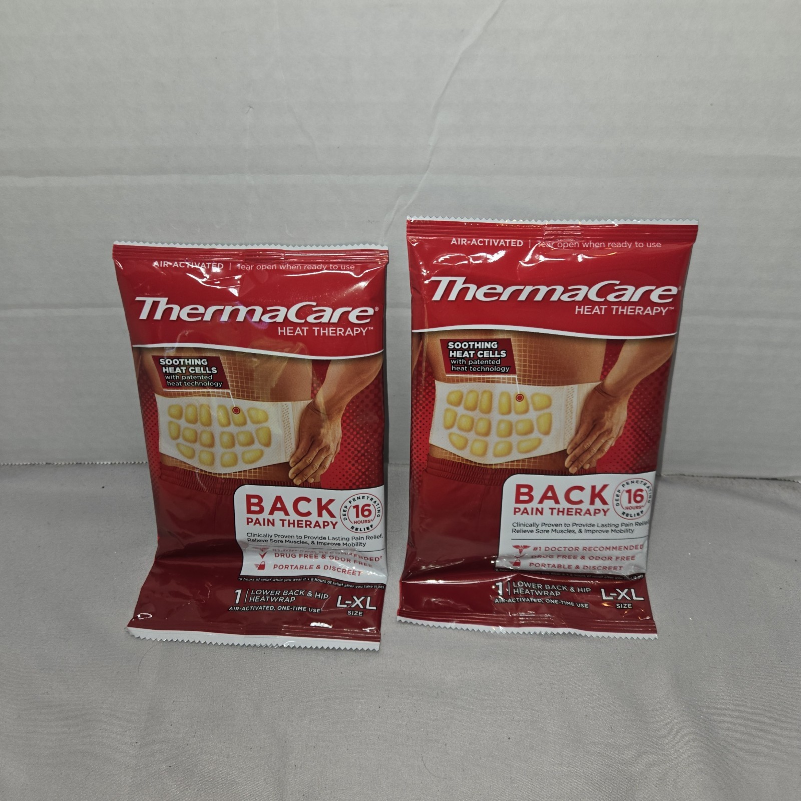 ThermaCare Lower Back/ Hip Pain Relief Heat Wraps L-XL Back Pain Therapy Deep