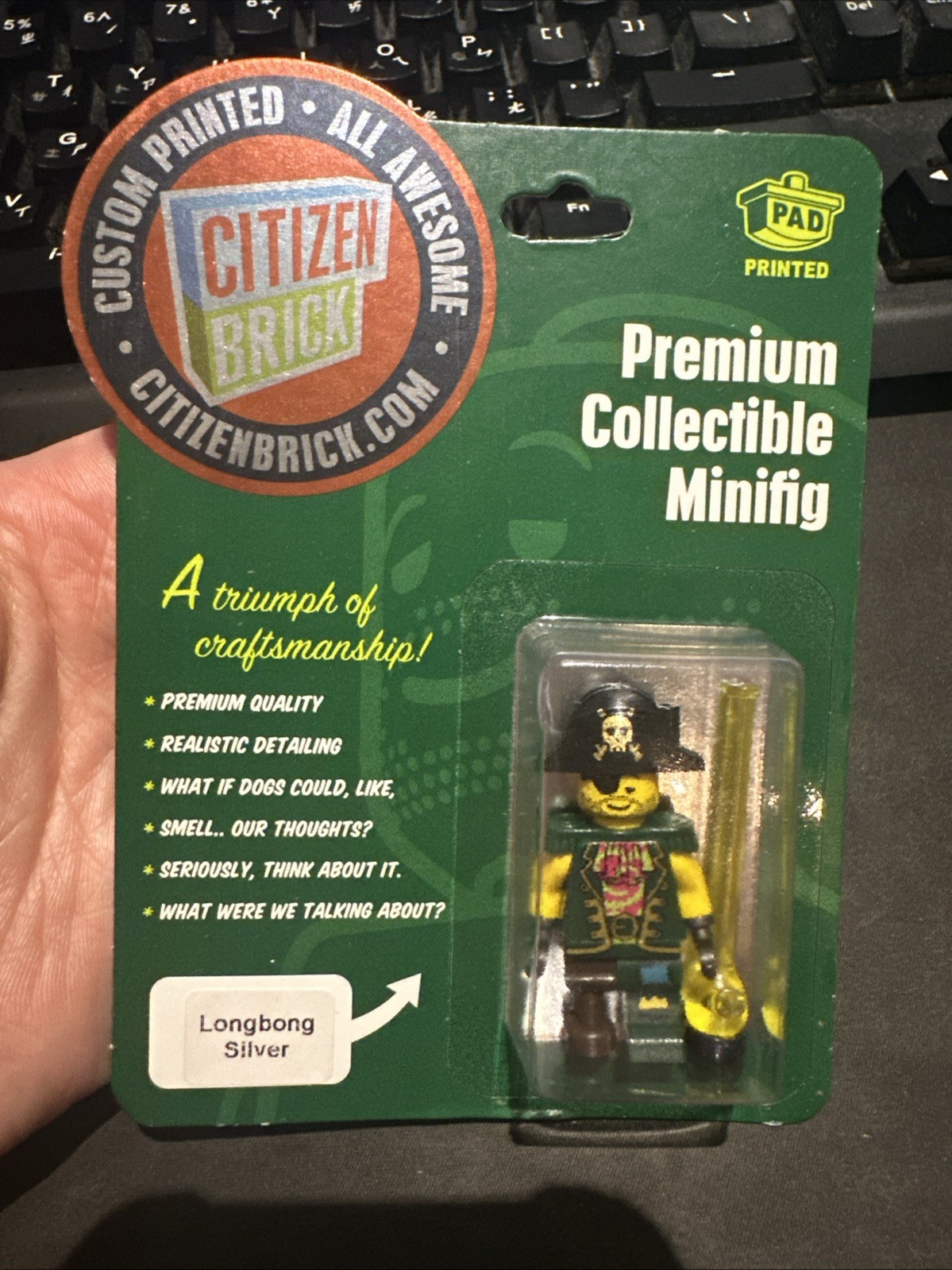 Citizen Brick Longbong Silver Custom Minifig Minifigure