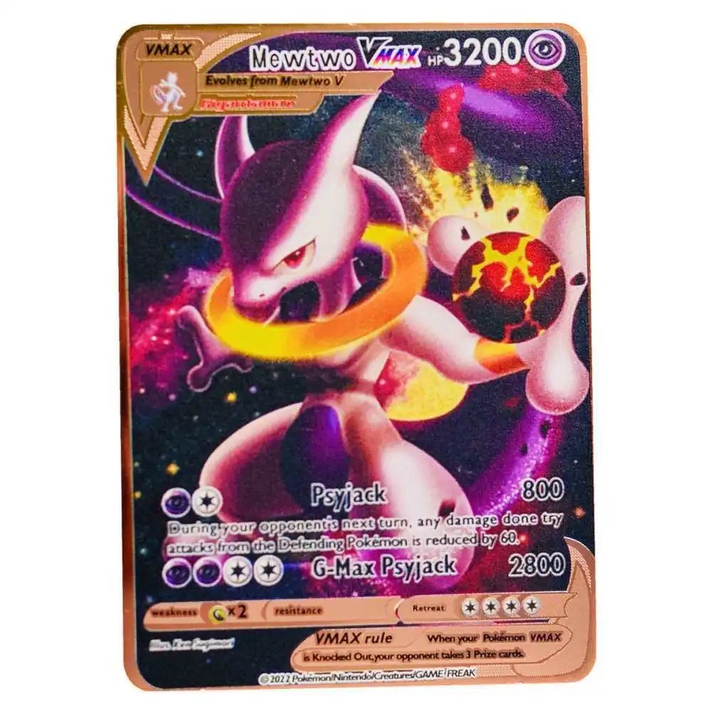 Pokemon Cards Mewtwo VMAX TCG Metal Pokémon Card 3200 HP Fast Shipping  NEW