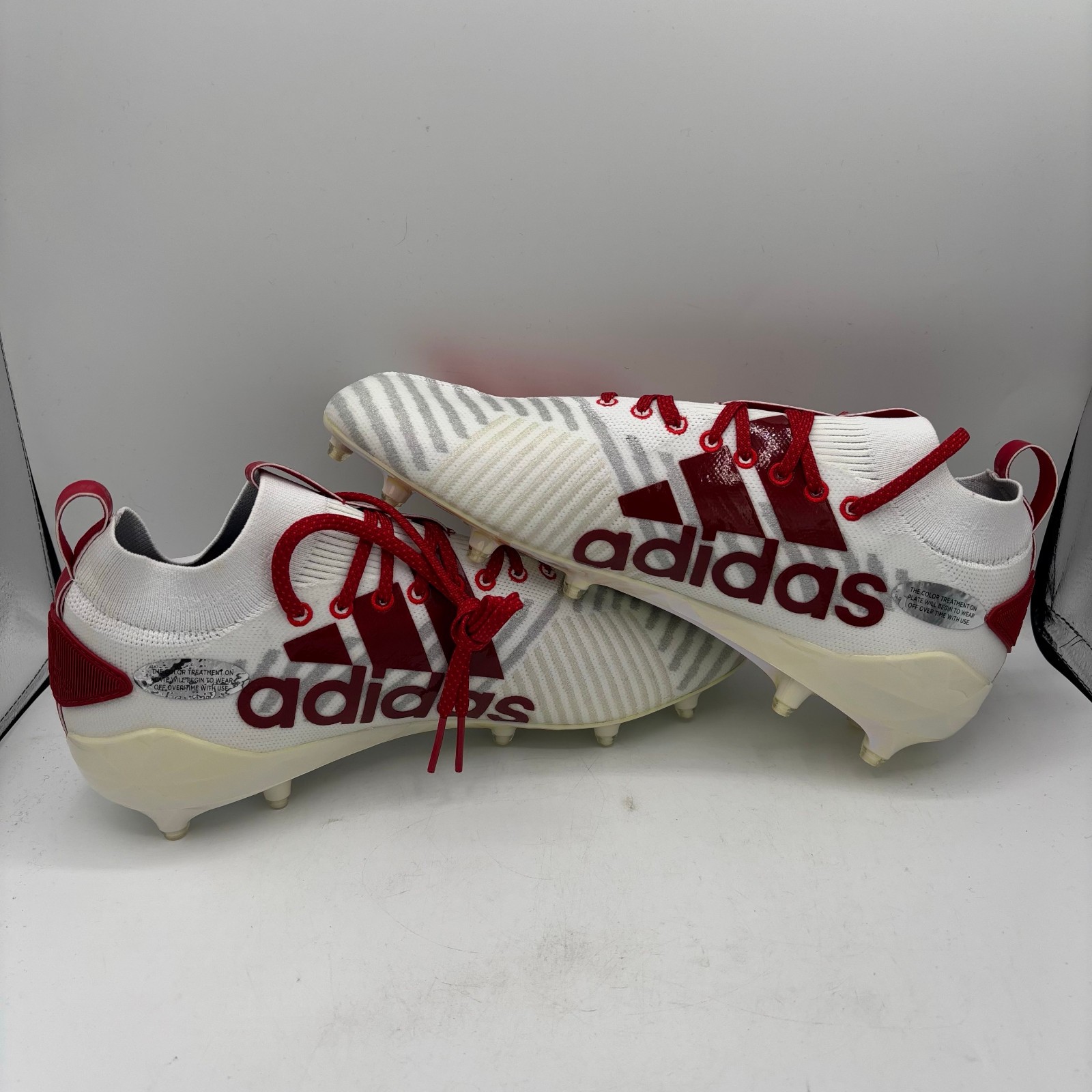 Adidas Adizero 8.0 Primeknit Football Cleats Mens Size 12 White Red