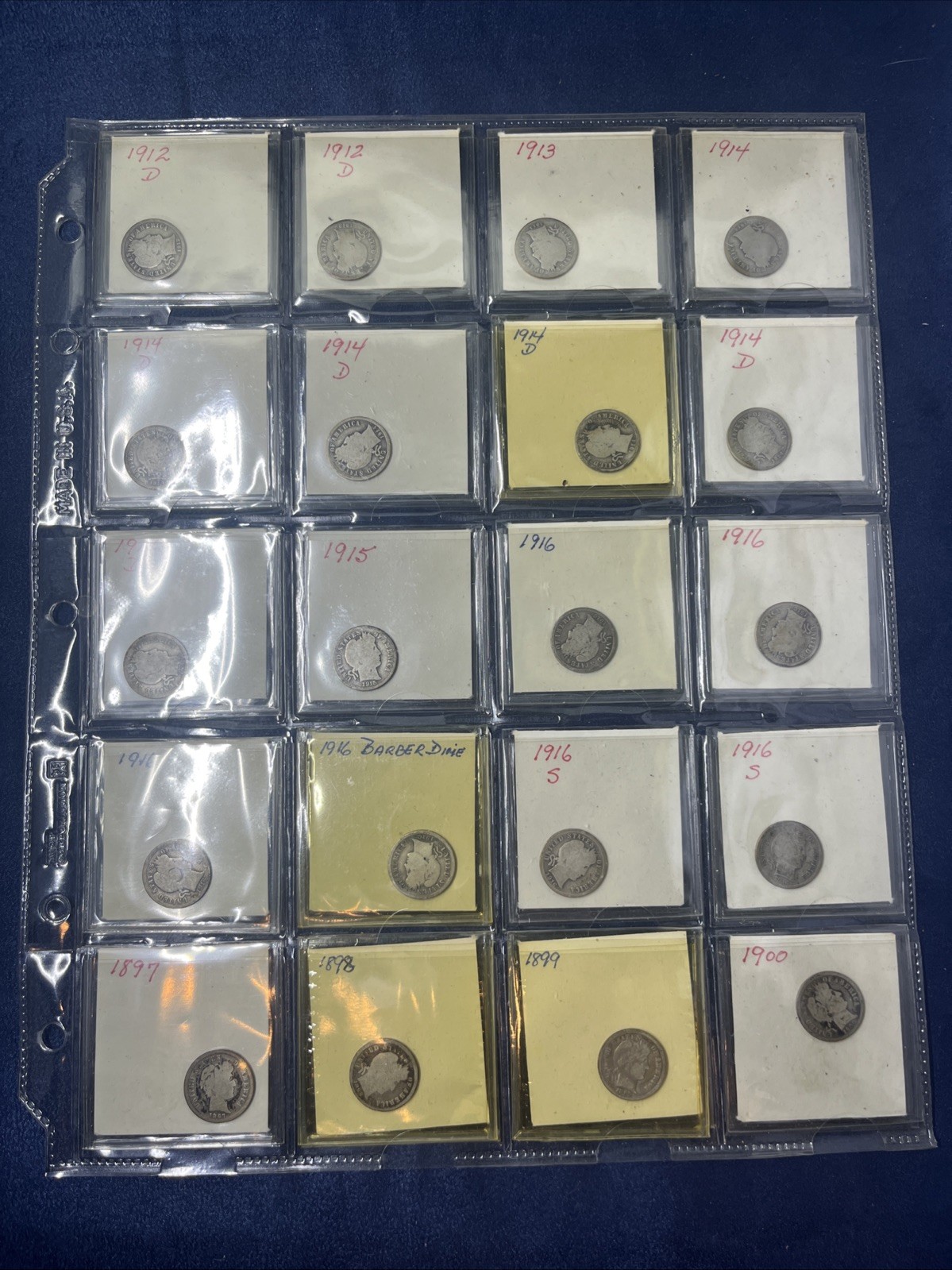 20 Barber Dimes - Lot F 110