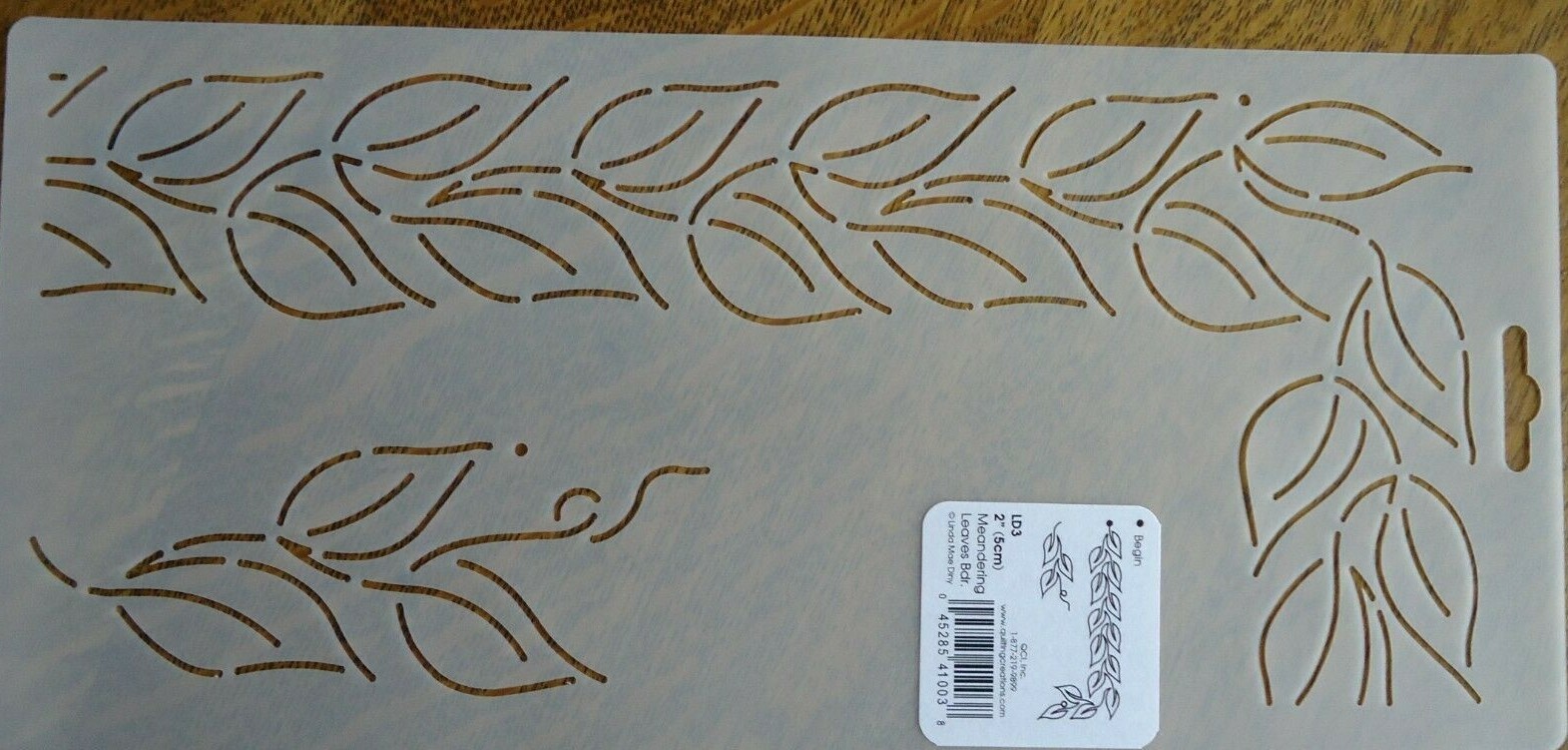 Stencil Quilting LD3 Meandering Leaves Border quilt QC 2" 5cm stitch template