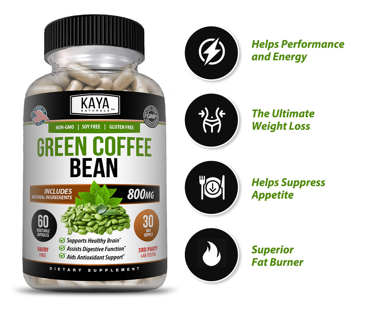 Green Coffee Bean 60ct - Weight Management, Antioxidant, Blood Pressure Support