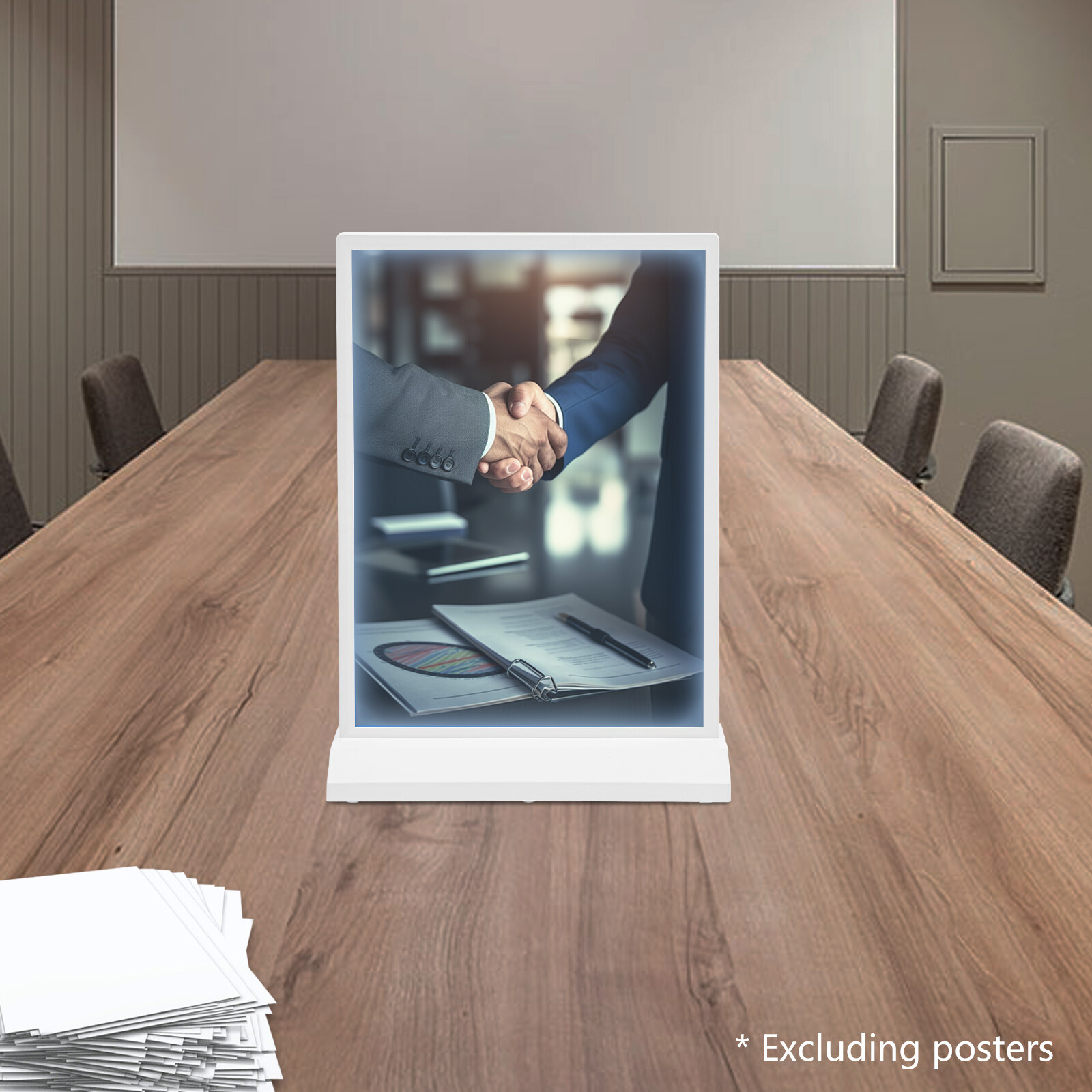 LED Sign Holder Tabletop Advertising Rack Desktop Light Up Menu Holding Tool
