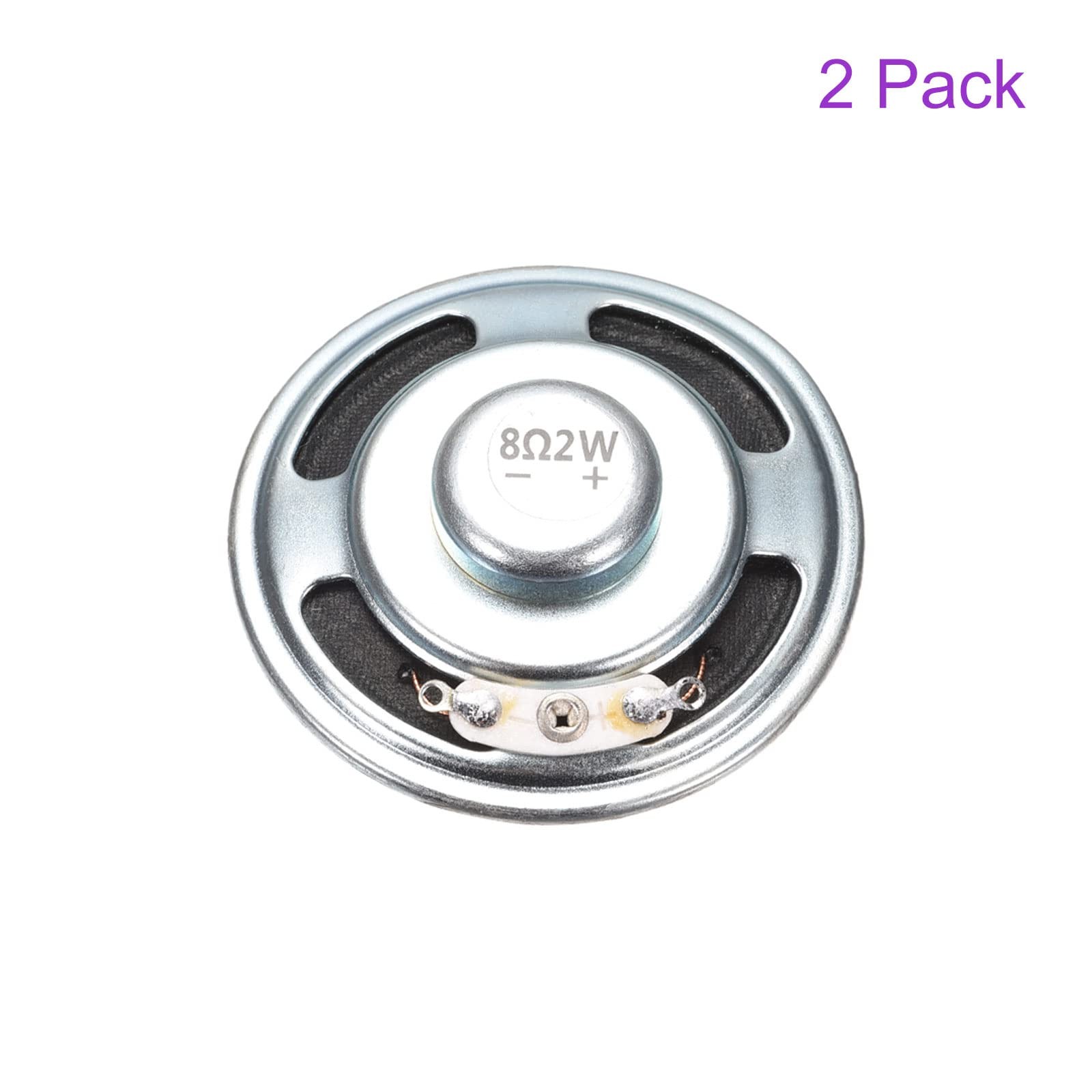 DMiotech 2 Pack 2W 8 Ohm 50mm Diameter DIY Magnetic Speaker Round Shape Black