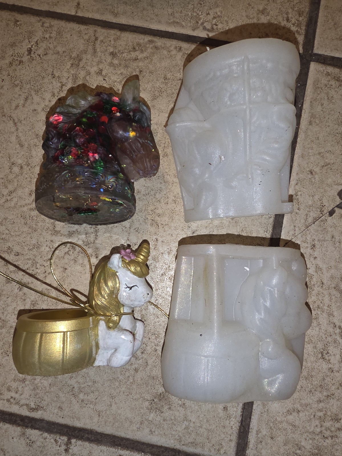 Lot Of 2 Planter Molds For Epoxy Resin  Moulds, Unicorn & Horse Head