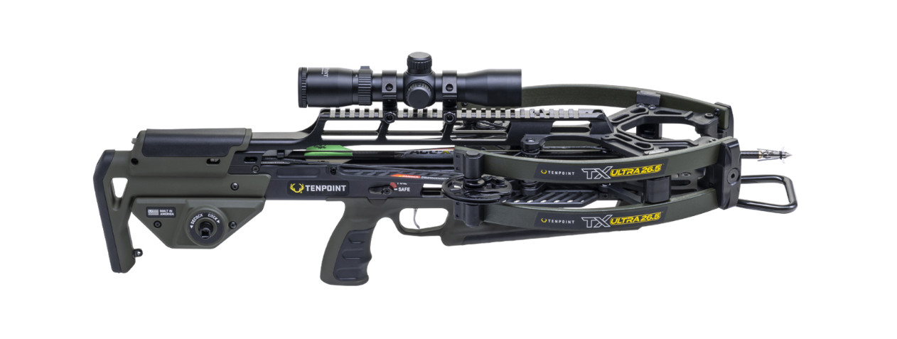 TenPoint TX Ultra 26.5 Crossbow Package in Moss Green With Arrows - New