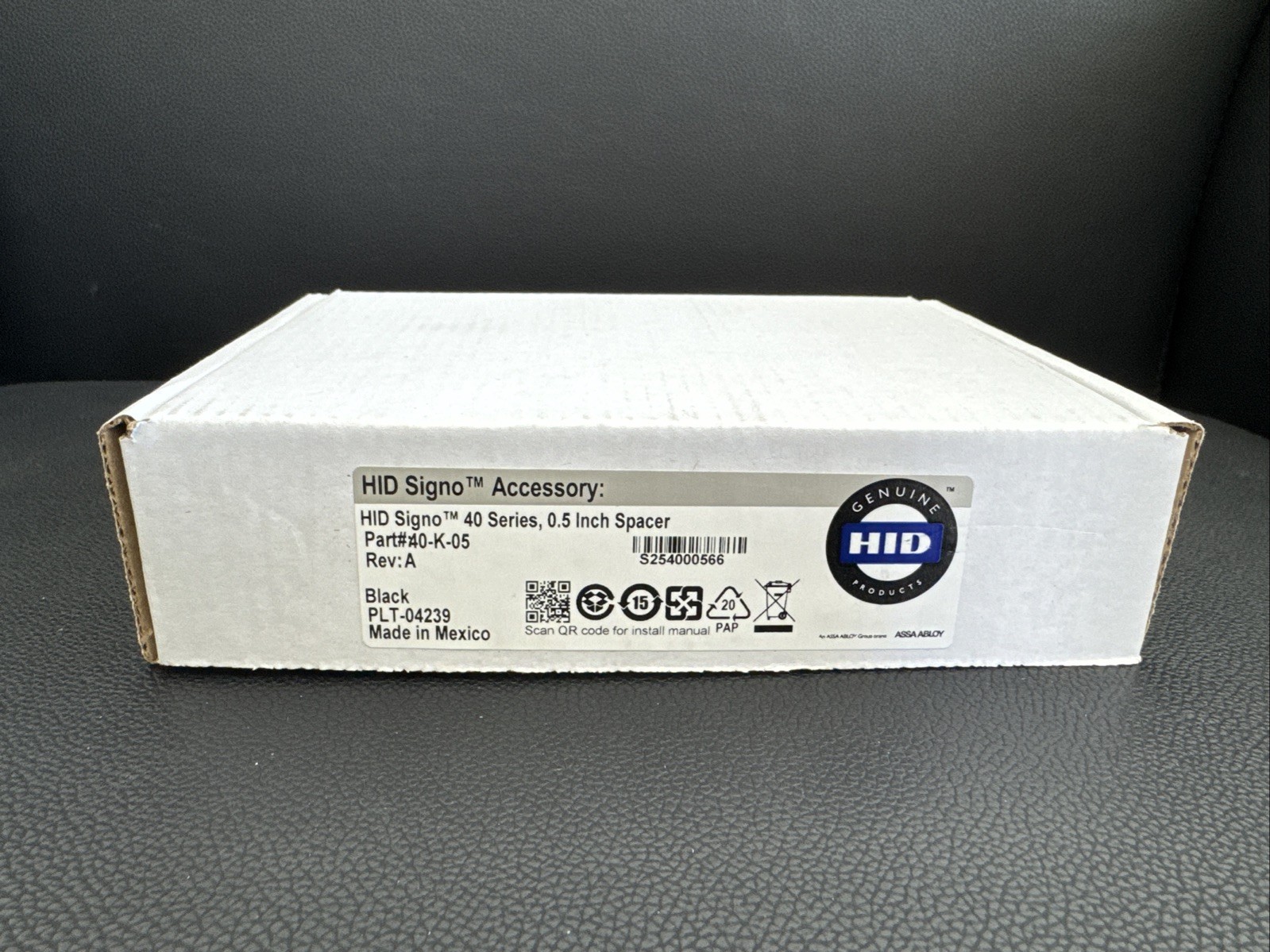 HID Signo Accessory 40 Series 0.5” Spacer Black 40/40K/40T Part # 40-K-05 - NEW