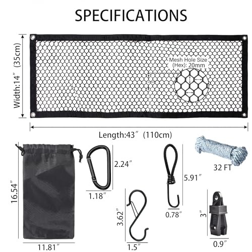 Camping Table Storage Net (43.3"x13.8") – Folding Table Under-Shelf Organizer