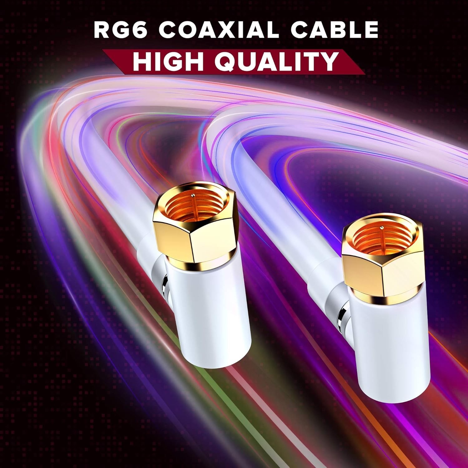 RG6 Coaxial Cable 25ft with 90-Degree Angled Connector - Ultimate Flexibility