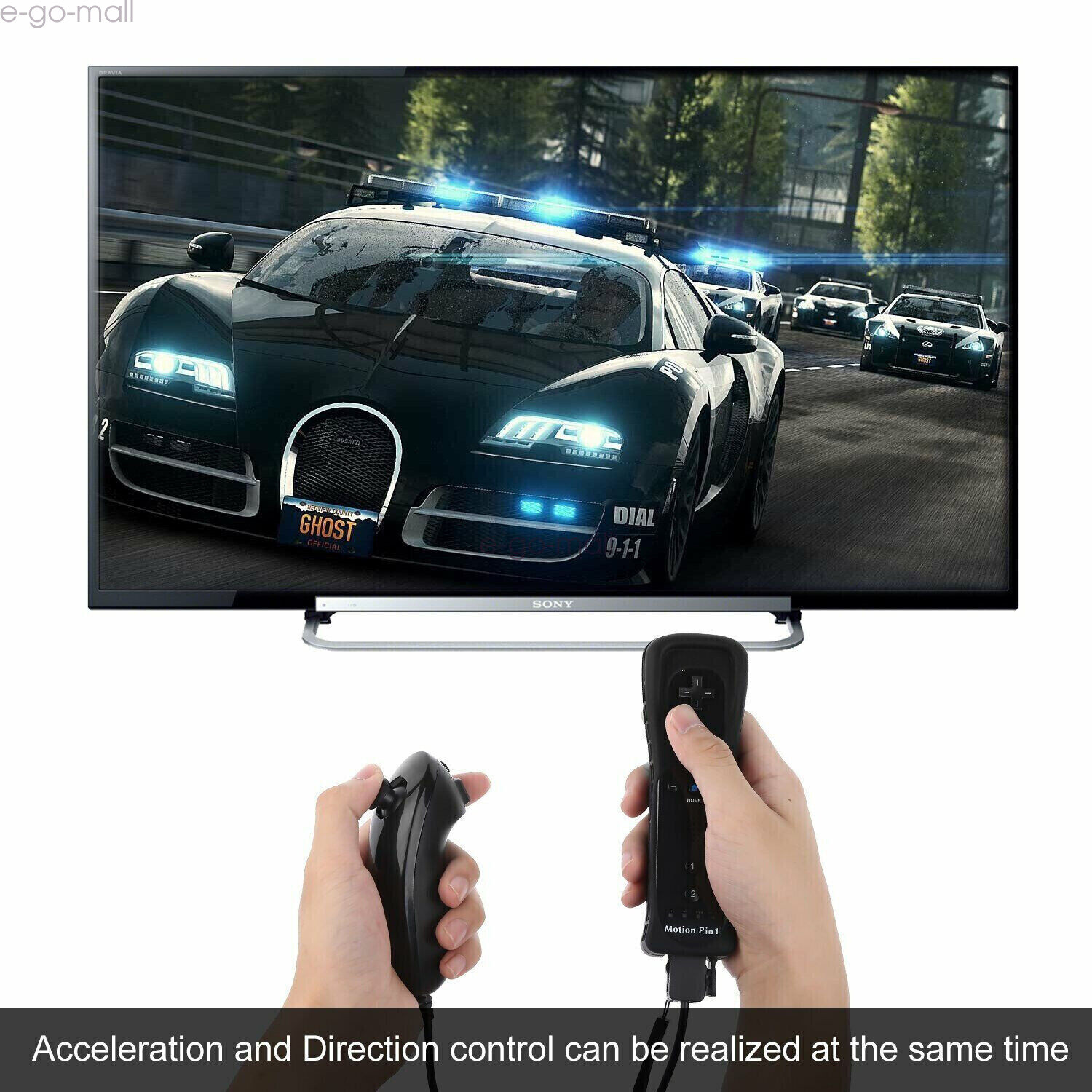 Built-in Motion Plus Wii Remote and Nunchuck Controller for Nintendo Wii Wii U