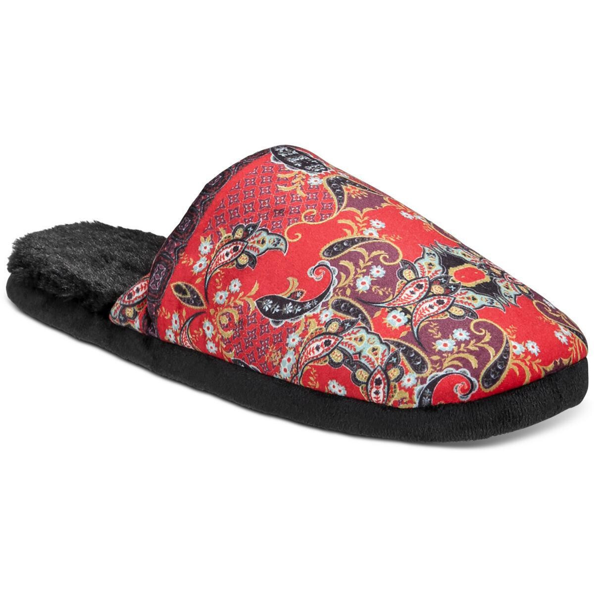 INC Mens Paisley Print Satin Slippers Comfort Flex Sole | Sz (12-13) XL