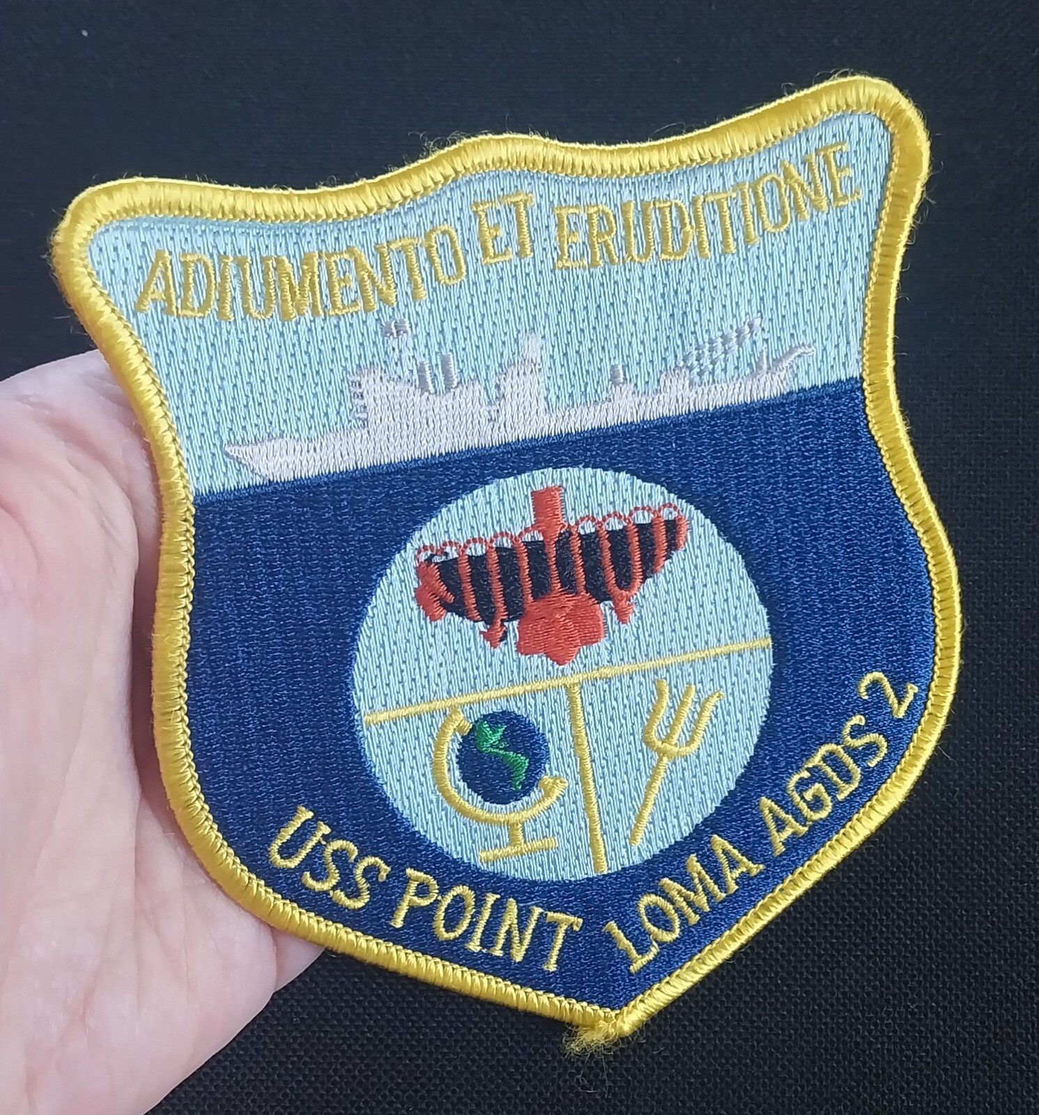 USS POINT LOMA AGDS 2 ~ ADIUMENTO ET ERUDITIONE ~ US Military NAVY Patch
