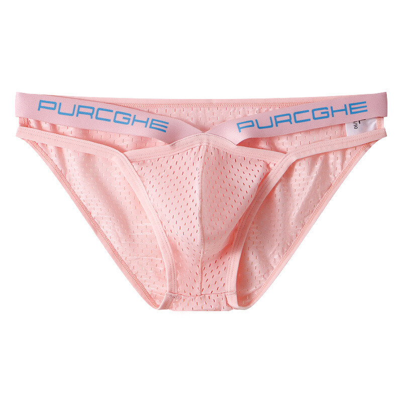 Hollow Out Bikini Briefs for Men Mesh Sexy Underwear Ice Silk Men's Gay Panties