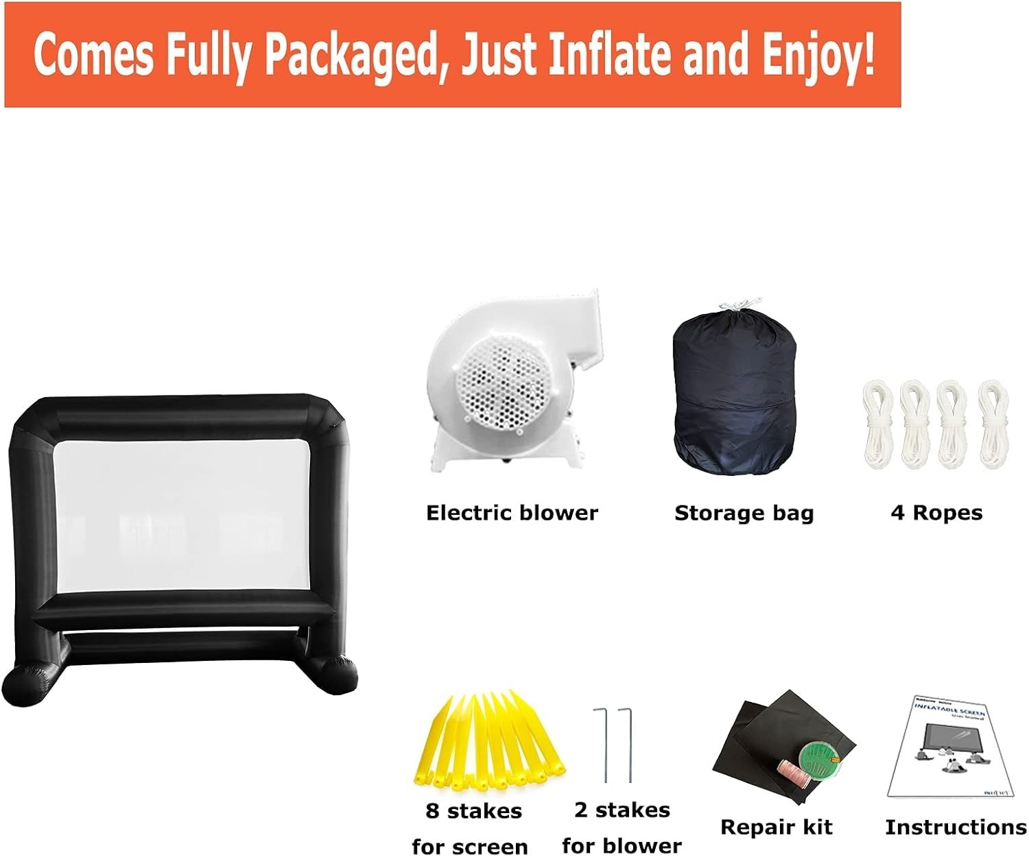104 Inch Matte Inflatable Projector Screen - Perfect for Backyard Cinema Events