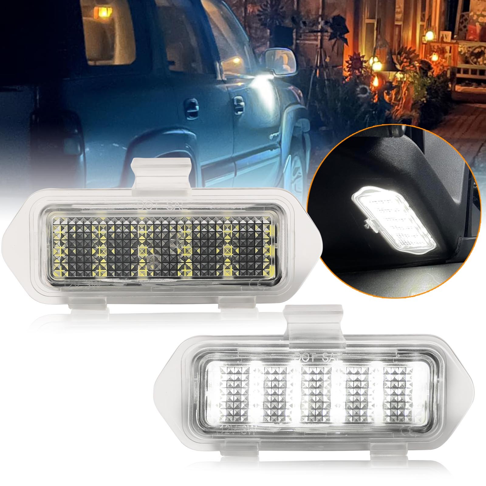 Side Mirror LED Puddle Light For Chevy GMC Sierra Yukon Silverado Tahoe Escalade
