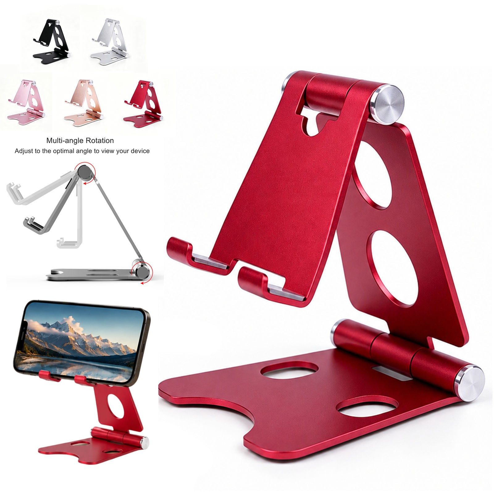 For Universal Phone Aluminum Alloy Cell Phone Stand Adjustable Foldable Bracket