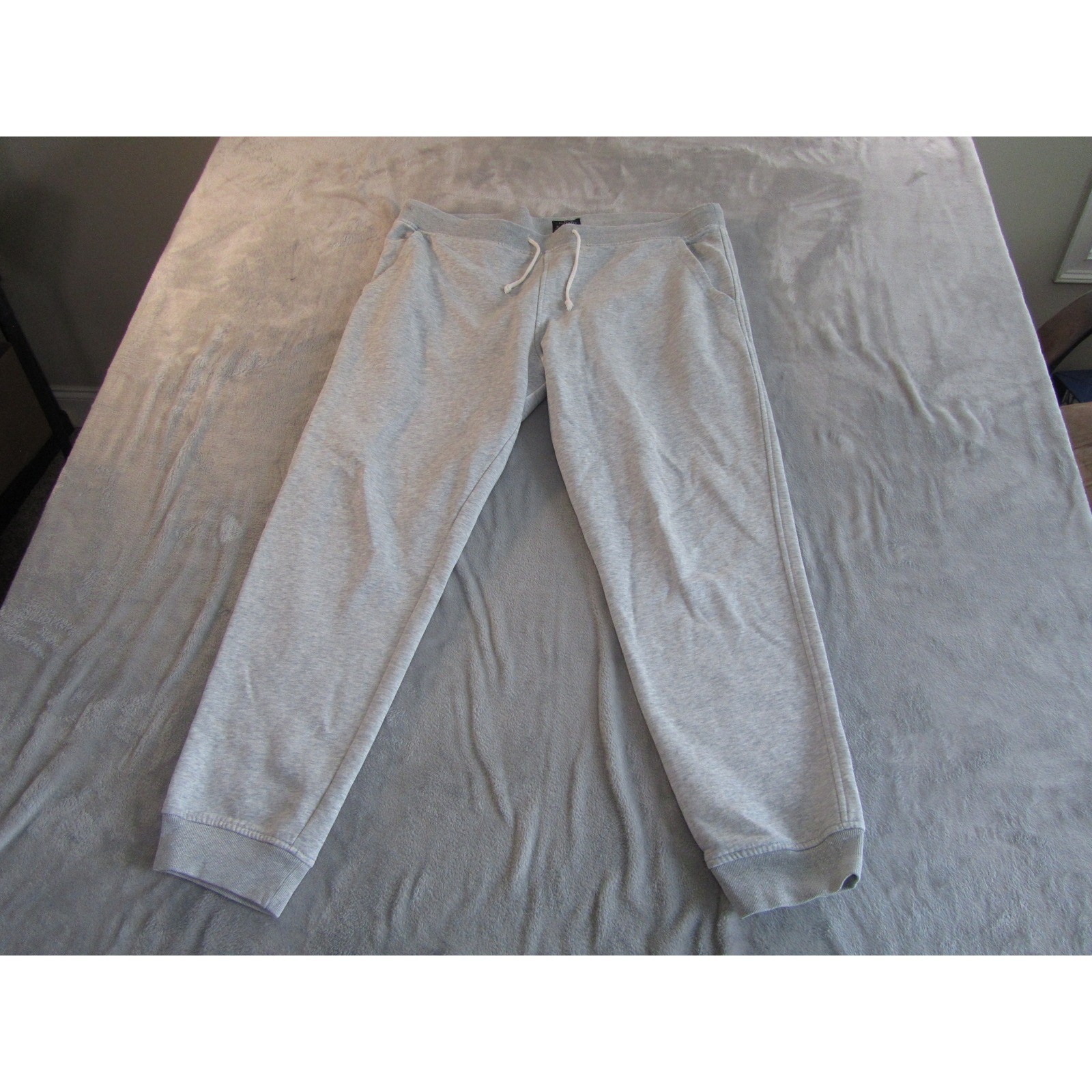 J.Crew Authentic Fleece Sweatpants Mens XL Heather Grey Joggers Drawstring Waist