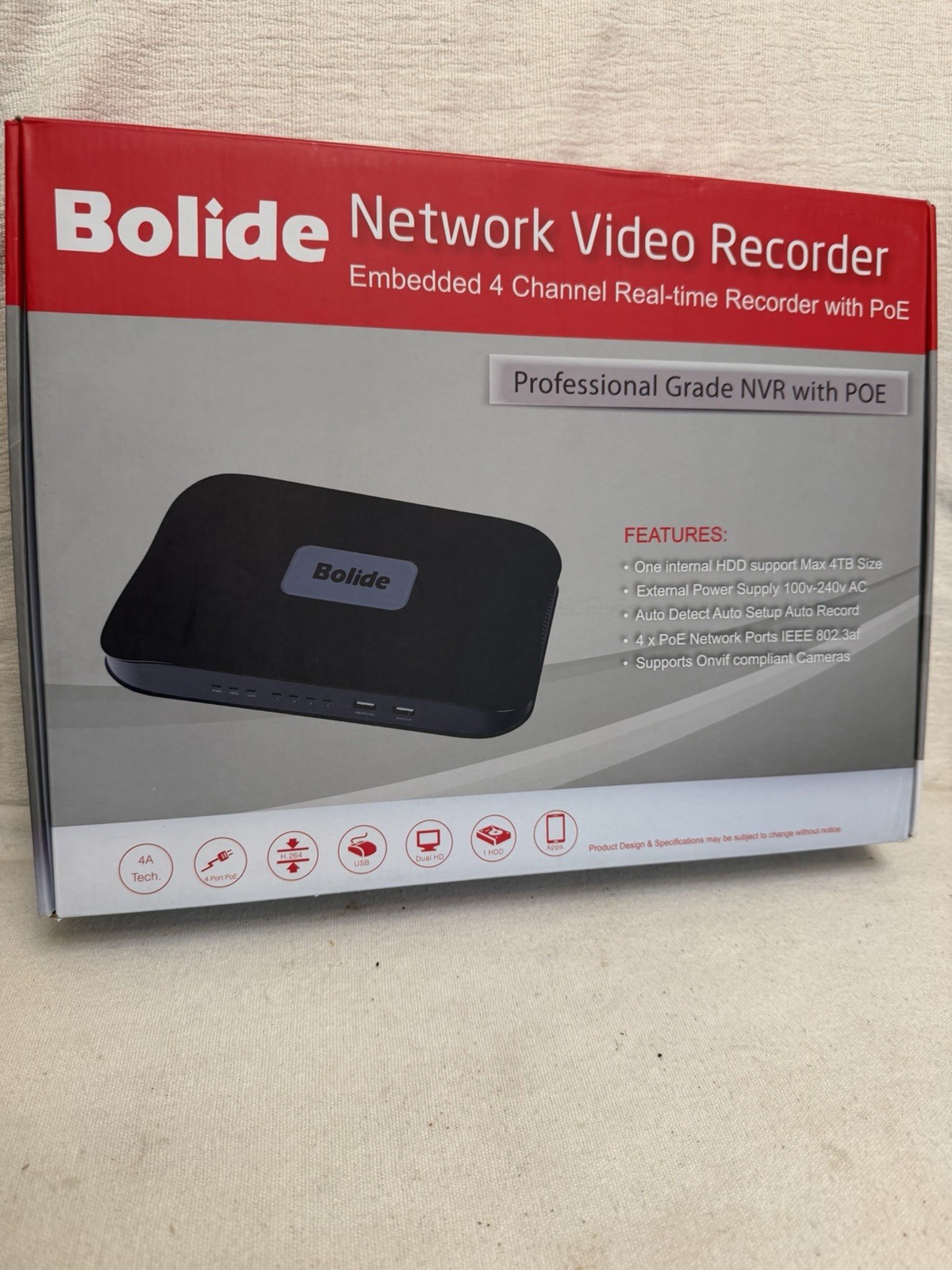 Bolide BN-NVR/M4POE, a professional-grade 4-channel Network Video Recorder NEW