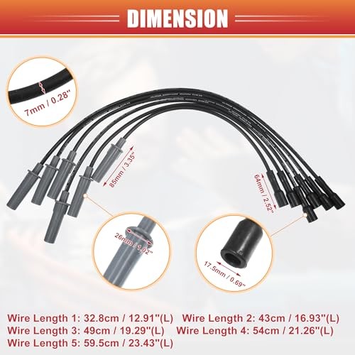 7mm Ignition Coil Harness Cable for Chrysler Spark Plugs