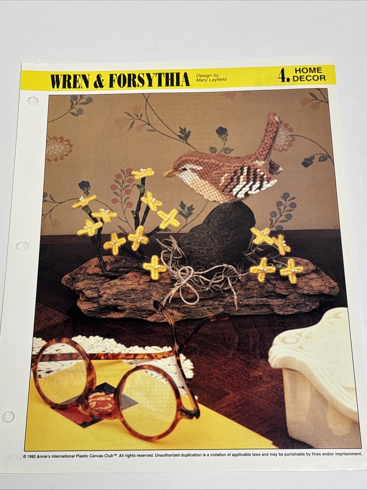 Wren & Forsythia Home Decor Annie's Attic Plastic Canvas Pattern Page