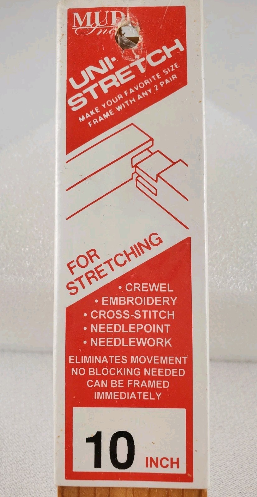 10" Stretcher Bar Wooden By Mud Design *1 Side Only* For Needlepoint Embroidery