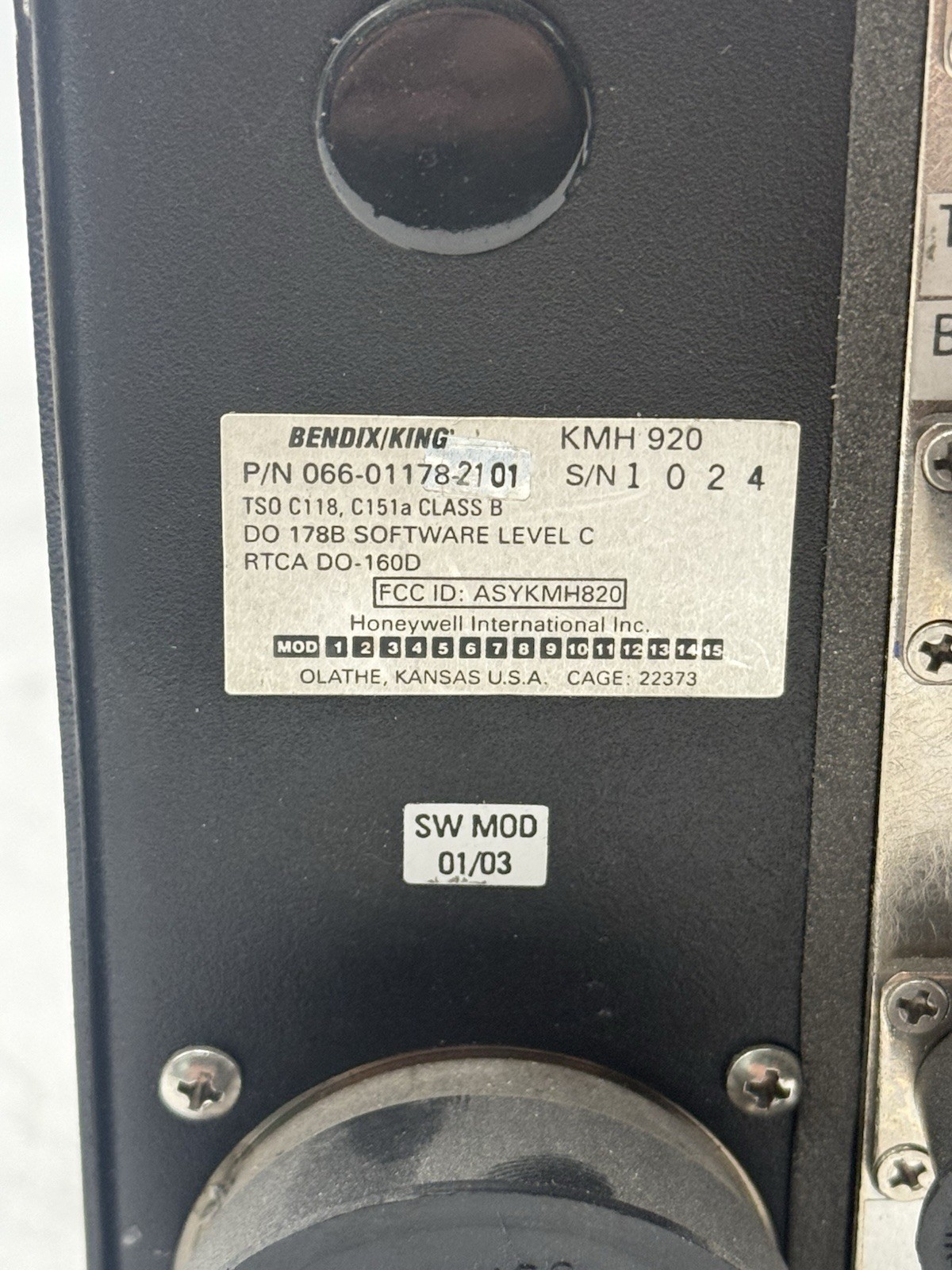 Bendix/King KMH 920 Multi Hazard Awareness Unit P/N: 066-01178-2101 READ