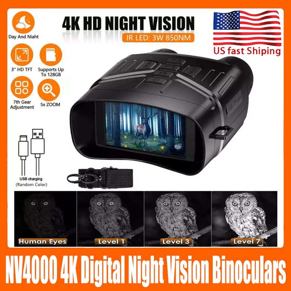 NV4000 4K Digital Night Vision Camera Binoculars With Video Recording Infrared