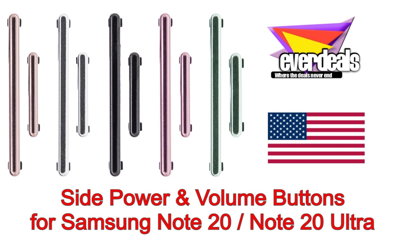 Side Buttons Power Volume Replacement For Samsung Galaxy Note 20 5G/20 Ultra 5G