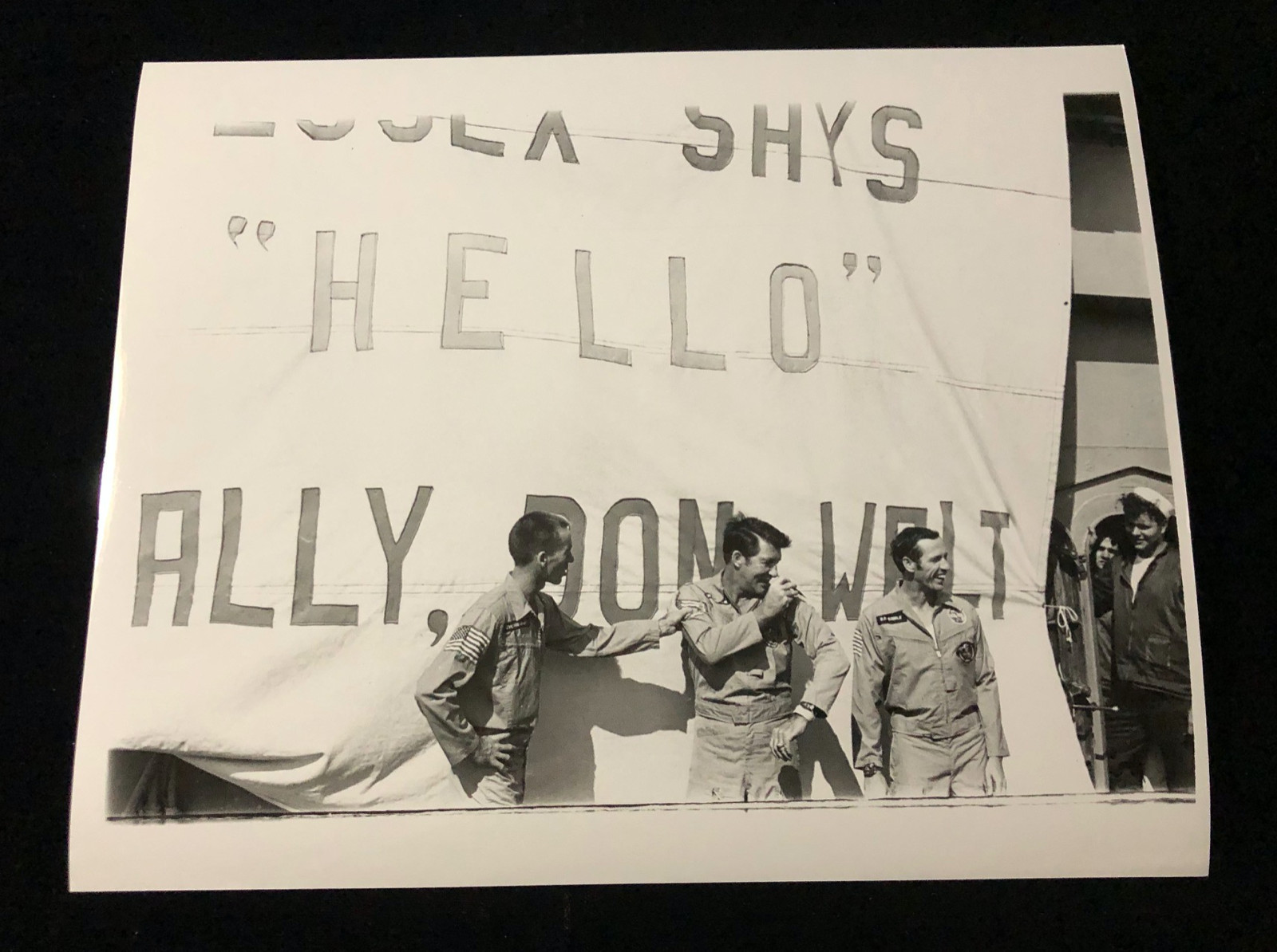 APOLLO 7 CREW ABOARD USS ESSEX SPECIAL INTEREST PHOTO MARSHALL SFC ALABAMA