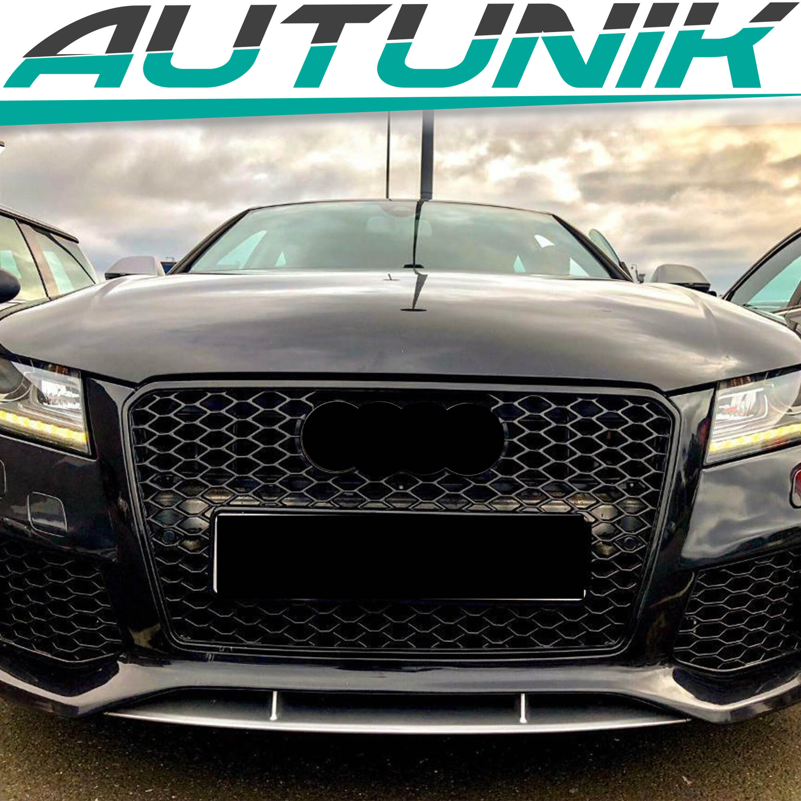 RS7 Style Honeycomb Sport Mesh Hex Grille Grill For Audi A7/S7 2012-2015 Black