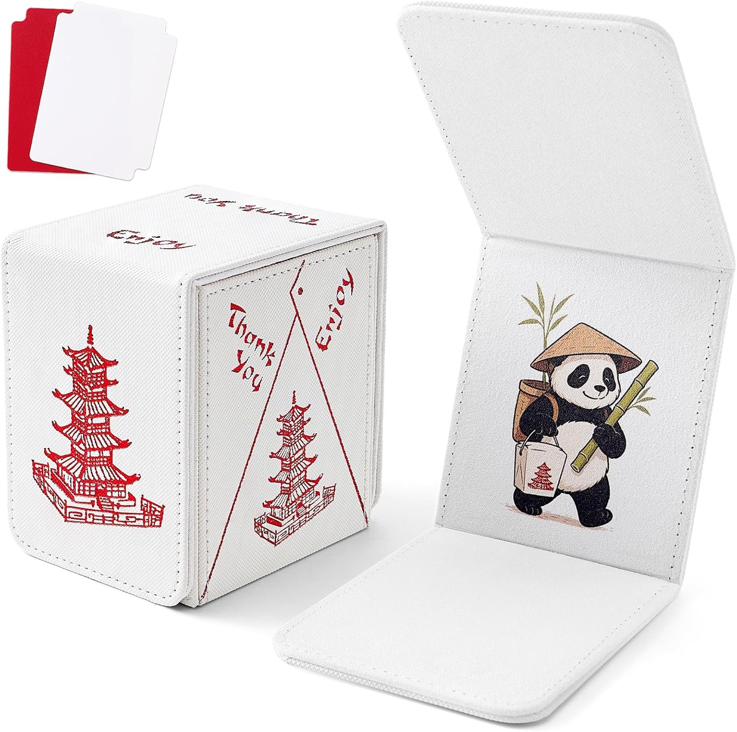 Venssu Chinese Takeout MTG Deck Box, Commander Deck Case Fits 100 Double Sleeved