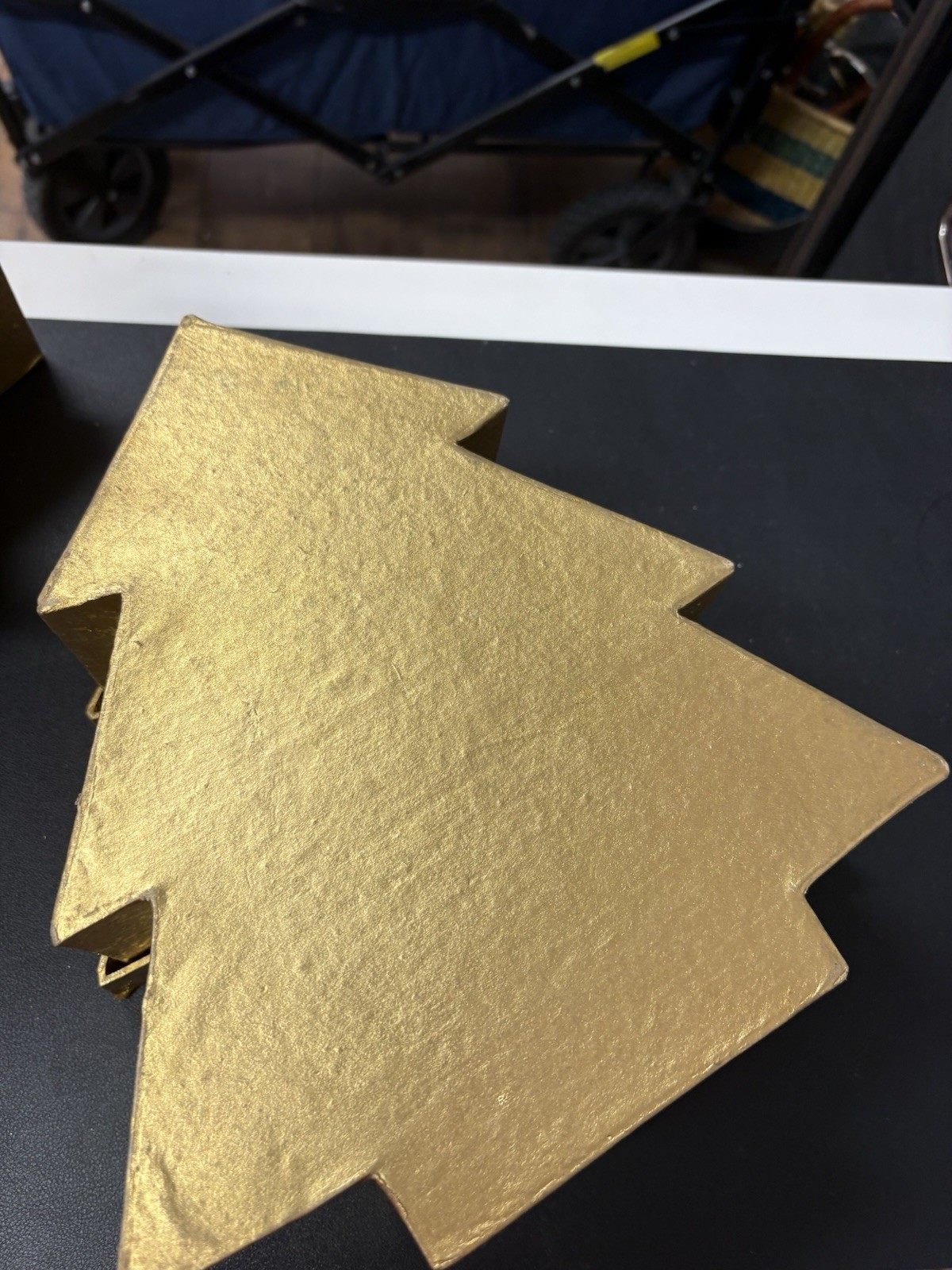 2 STAR AND 2 CHRISTMAS TREE NESTING BOXES GOLD