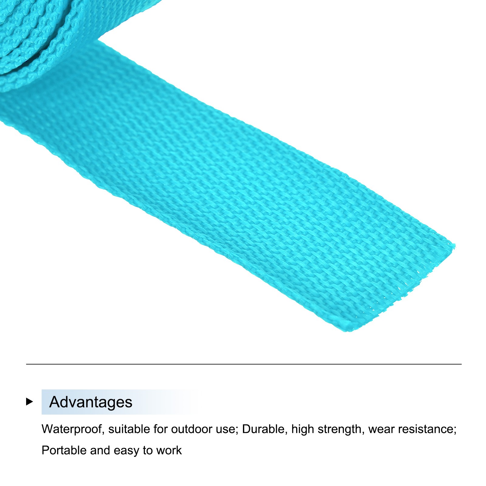 Lightweight Polypropylene Webbing Strap 3.8cm 10 Yard Light Blue