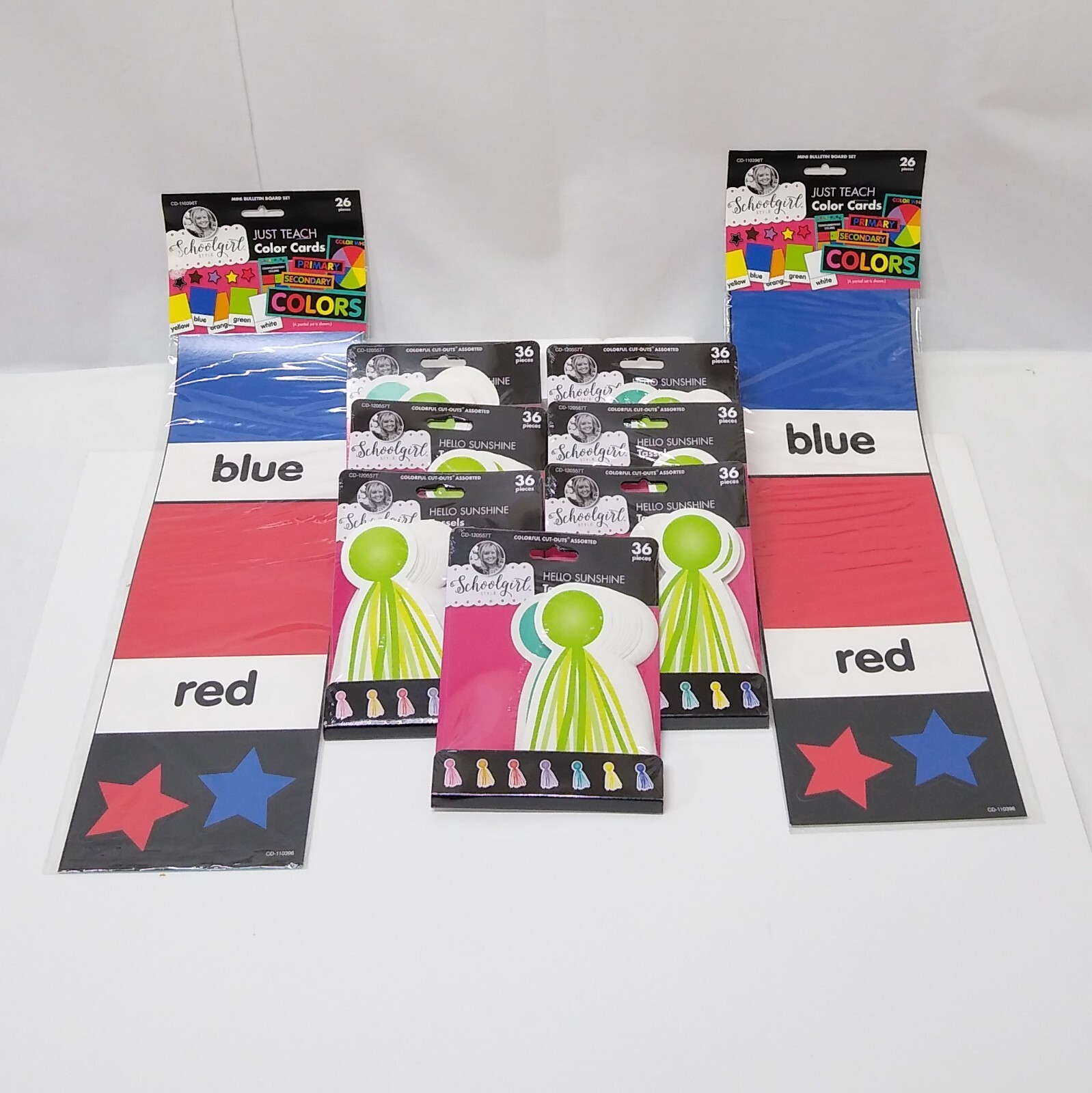 Schoolgirl Style Hello Sunshine Tassels Cut-Out Sets Just Teach Color Cards Sets