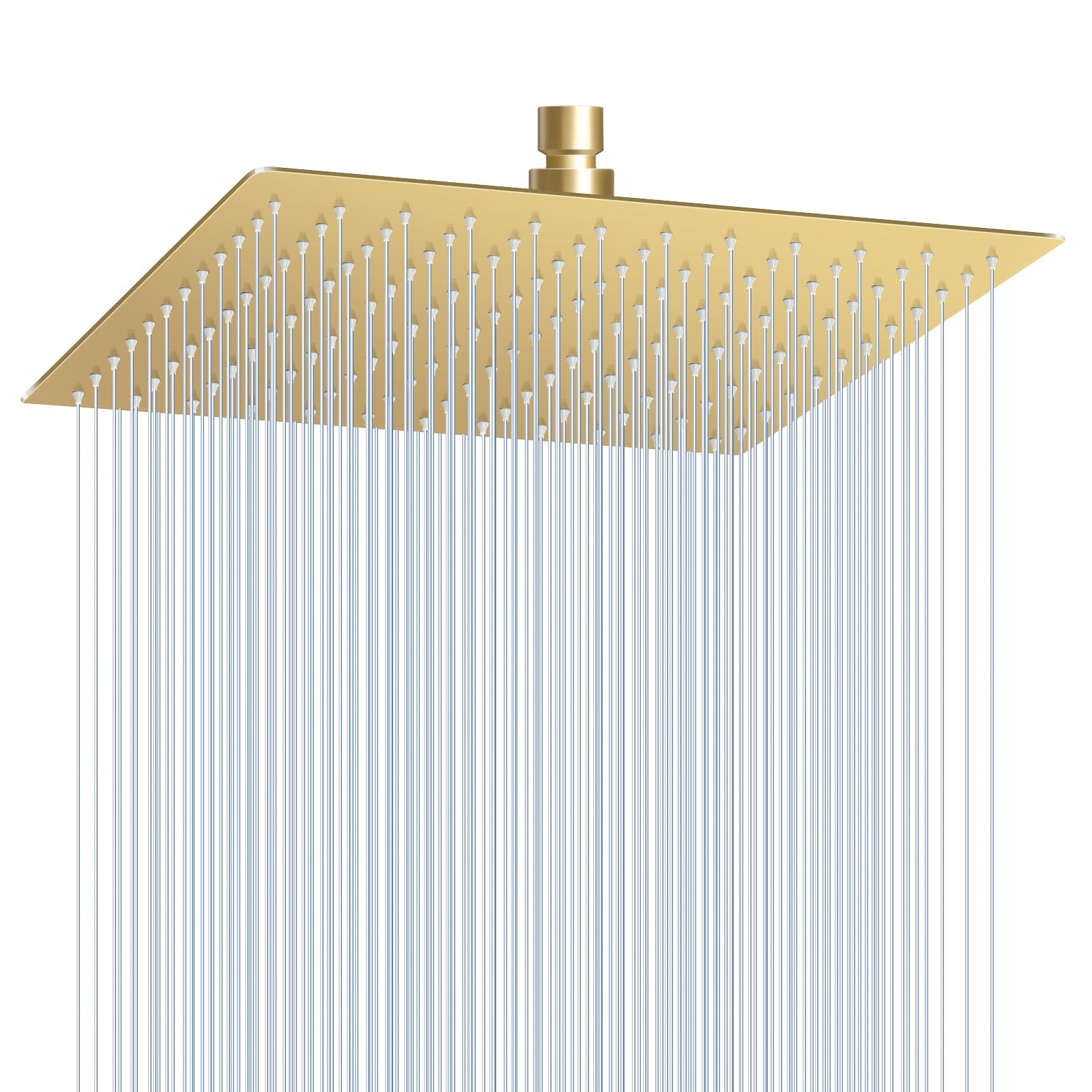 KINLIV 12 inch Brushed Gold Rain Shower Head - All Metal 304 Stainless Steel,...