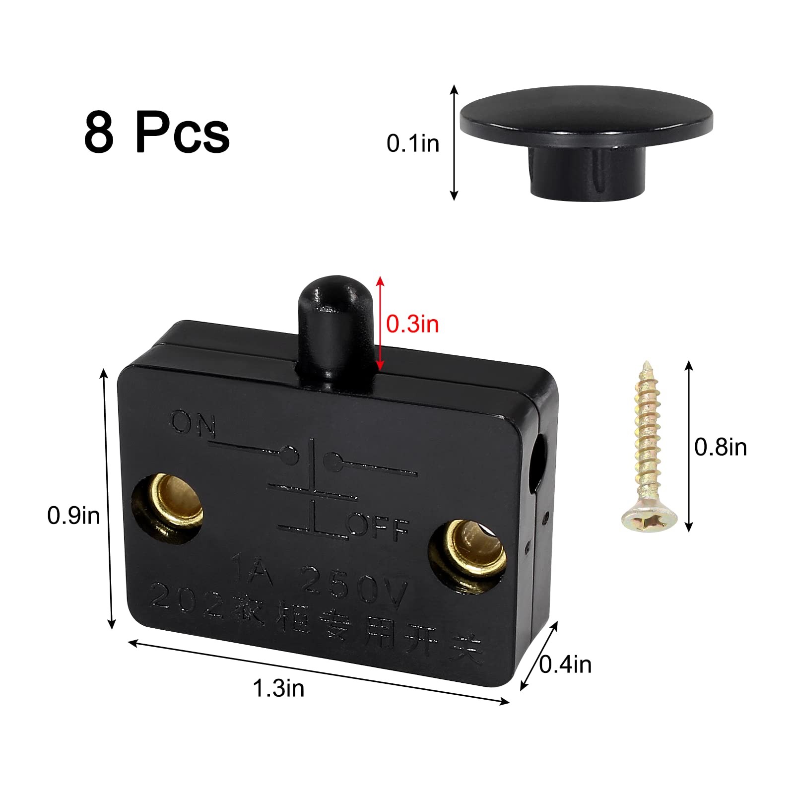 8 Pcs Cabinet Door Touch Light Switch
