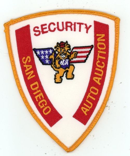CALIFORNIA CA SAN DIEGO AUTO AUCTION SECURITY NICE SHOULDER PATCH POLICE SHERIFF