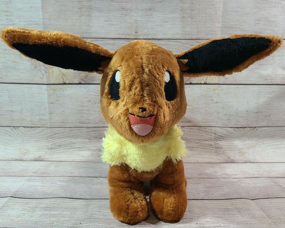 Build A Bear BAB Pokemon Plush Evee Stuffed Animal Nintendo 17" Flaw