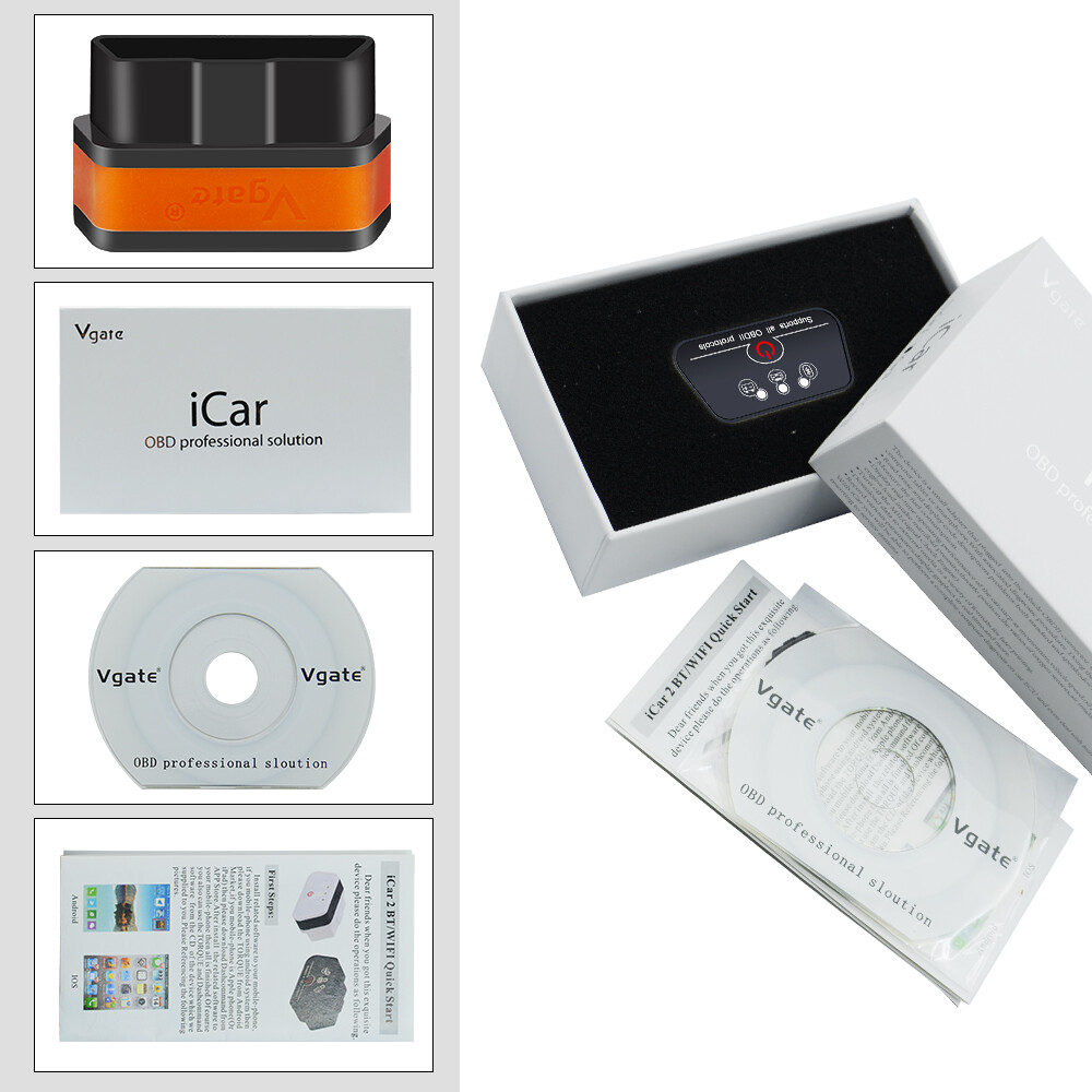 Vgate iCar OBDII Code Reader ELM327 Bluetooth OBD2 Scanner Car Diagnostic Tool*