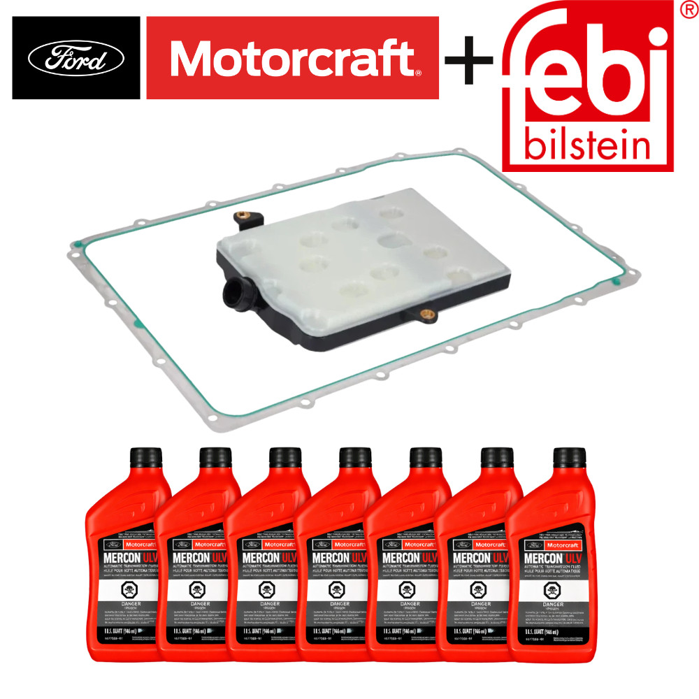 FORD F150 2.7 10R80 GEARBOX SERVICE KIT MOTORCRAFT ULV OIL + FEBI FILTER GASKET